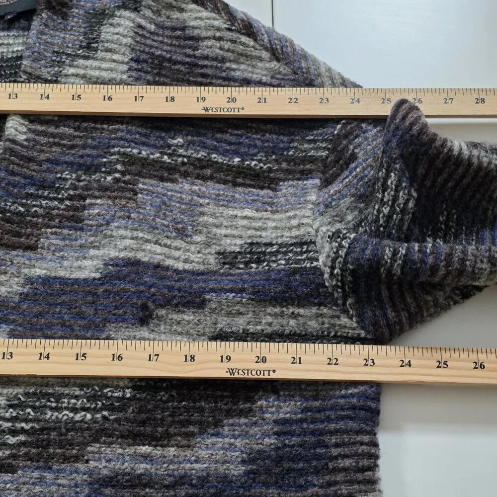 Luna Allegra Cardigan Womens M Multi LS Open Front Wool Blend Cottage Slouchy
